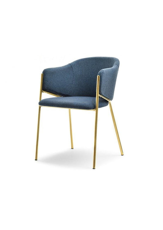 NEW Beautiful Elegant Designer Gold and Blue Dining Office Desk Chair