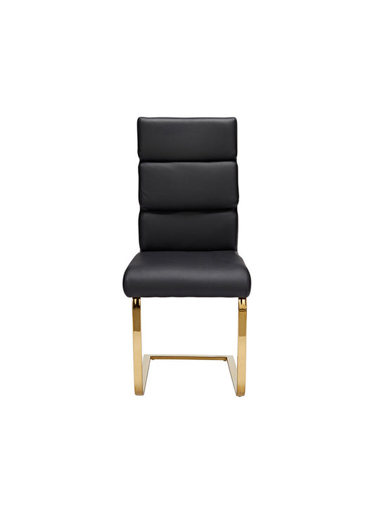 NEW Luxury Stylish Dining / Office chair in Faux Leather White or Black with Gold base - Pack of 2