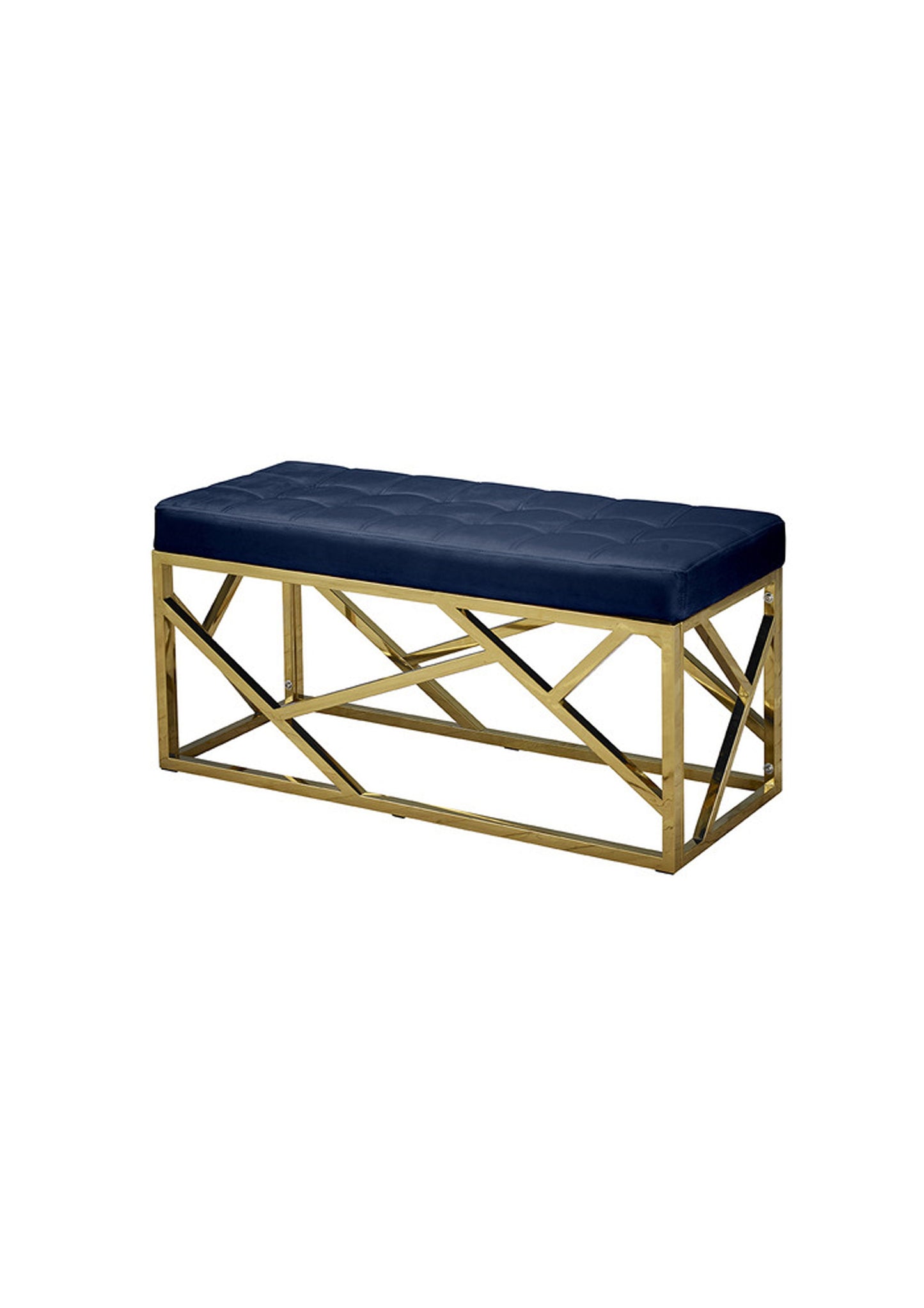 NEW Elegant Stylish Velvet and Gold Bench Seating MANY COLOURS - Pink/Blue/ Green/ Mink/ Black