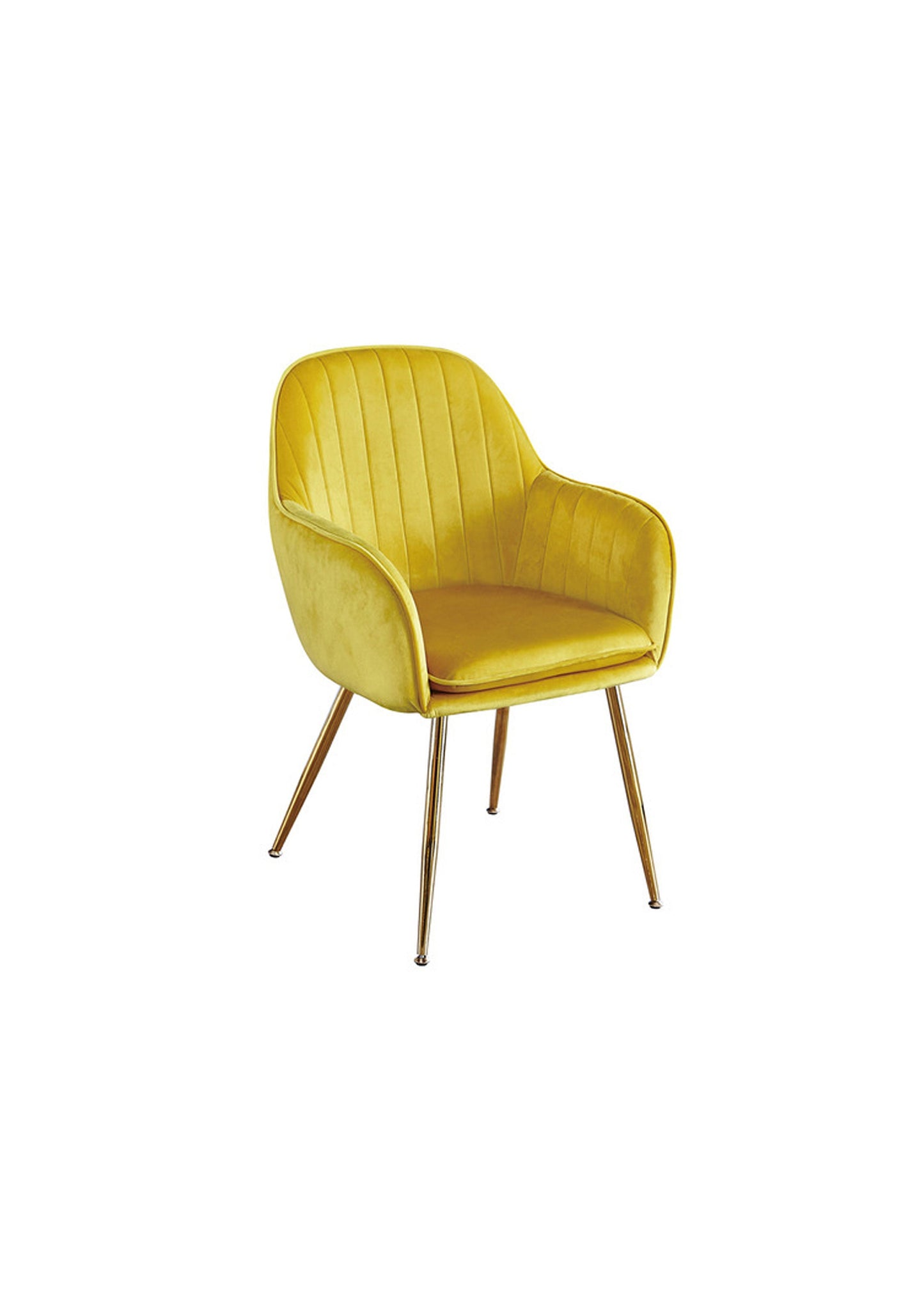 NEW Luxury Stylish Dining Office Desk Velvet Chair with gold legs  - Pack of 2 -  Yellow / Green/ Blue