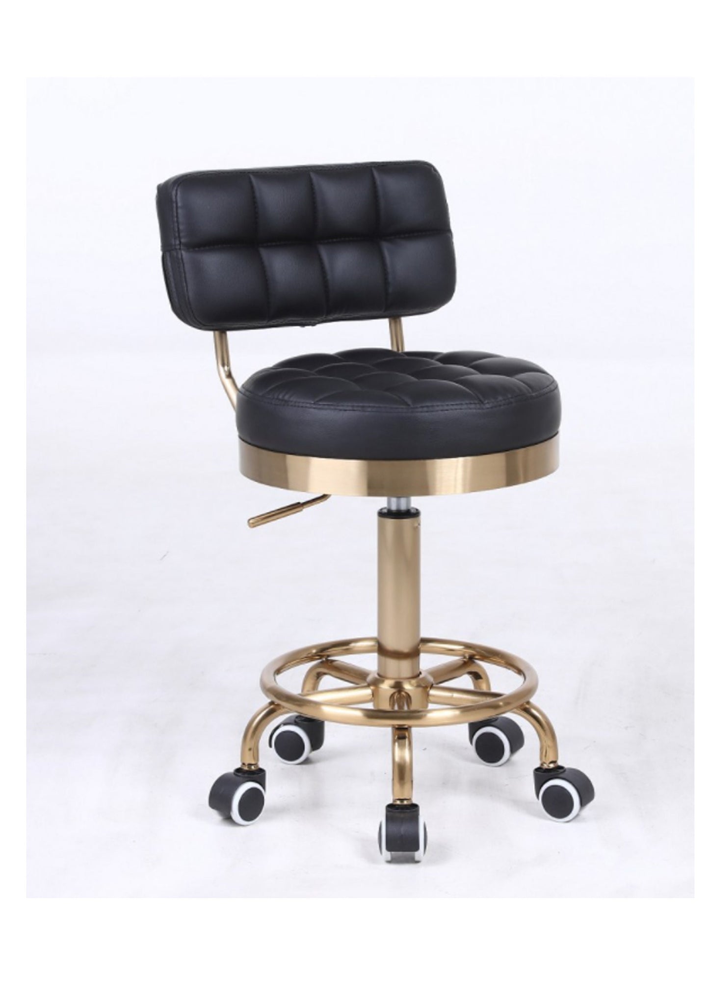 Beautiful & stylish Designer adjustable swivel office/desk hairdresser chair with gold base 3 Colours