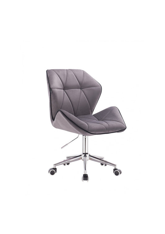 NEW Designer adjustable Higher Back swivel office/desk chair with silver base in velvet  Green/ Black / Grey / Blue