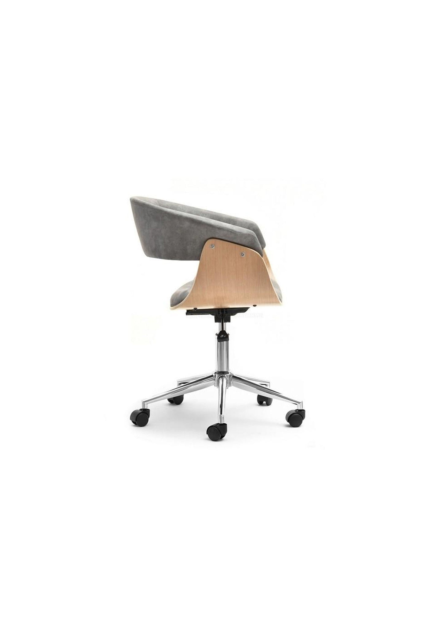 NEW RETRO Style Adjustable Swivel office desk chair grey and pine wood