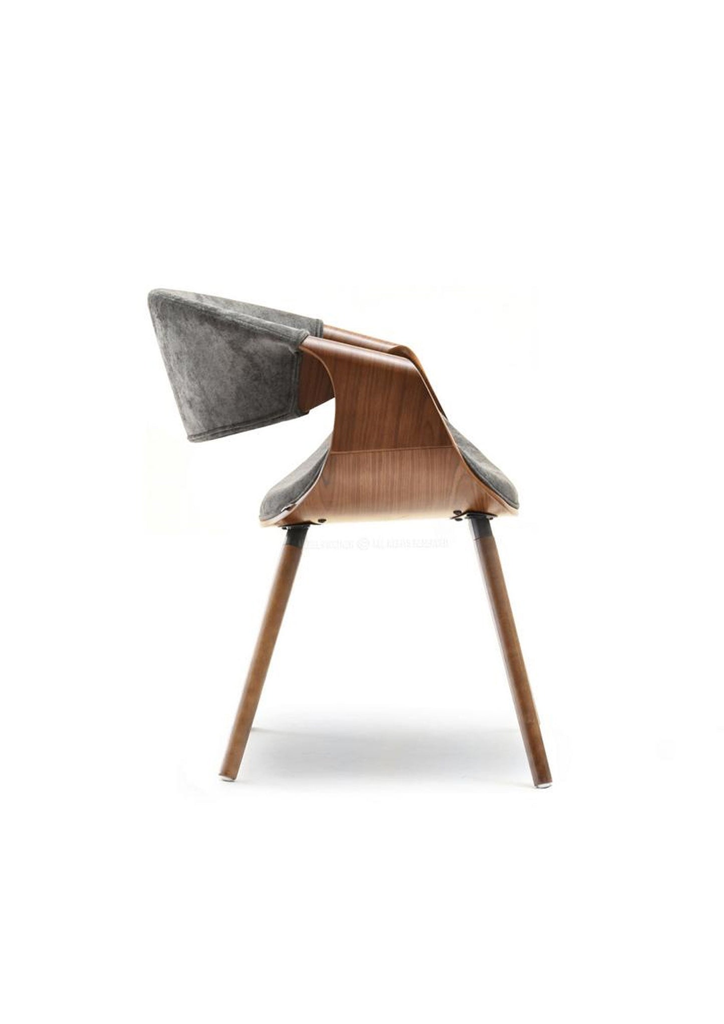 NEW Designer RETRO SCANDI Style office desk chair grey and walnut wood or black and walnut - Choose colour