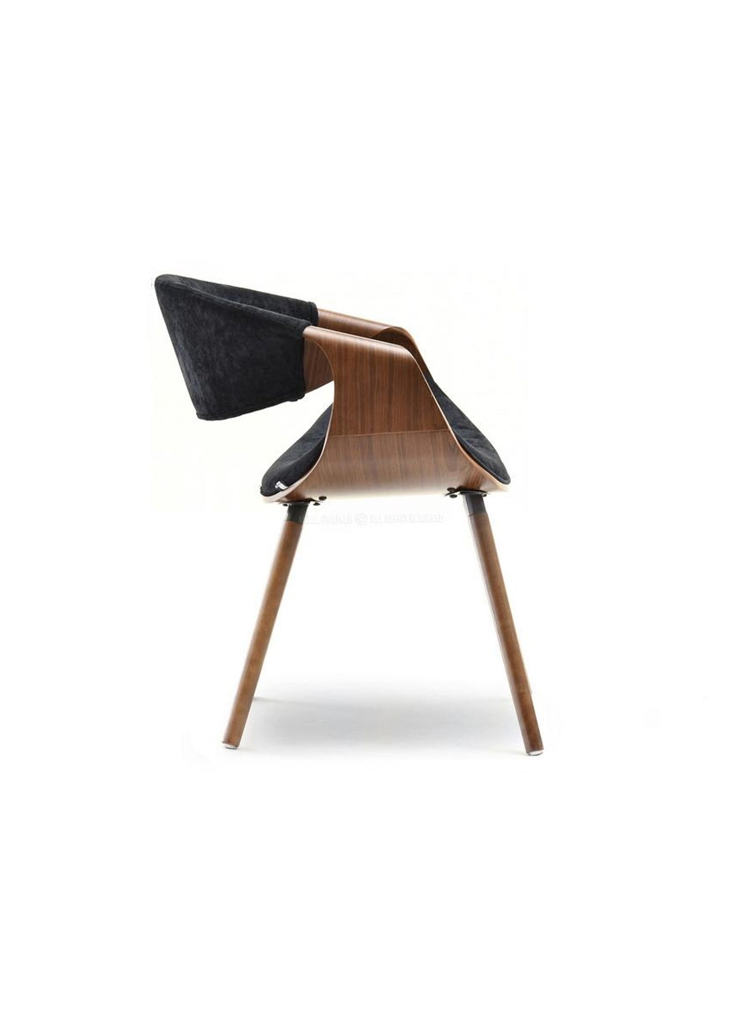 NEW Designer RETRO SCANDI Style office desk chair grey and walnut wood or black and walnut - Choose colour