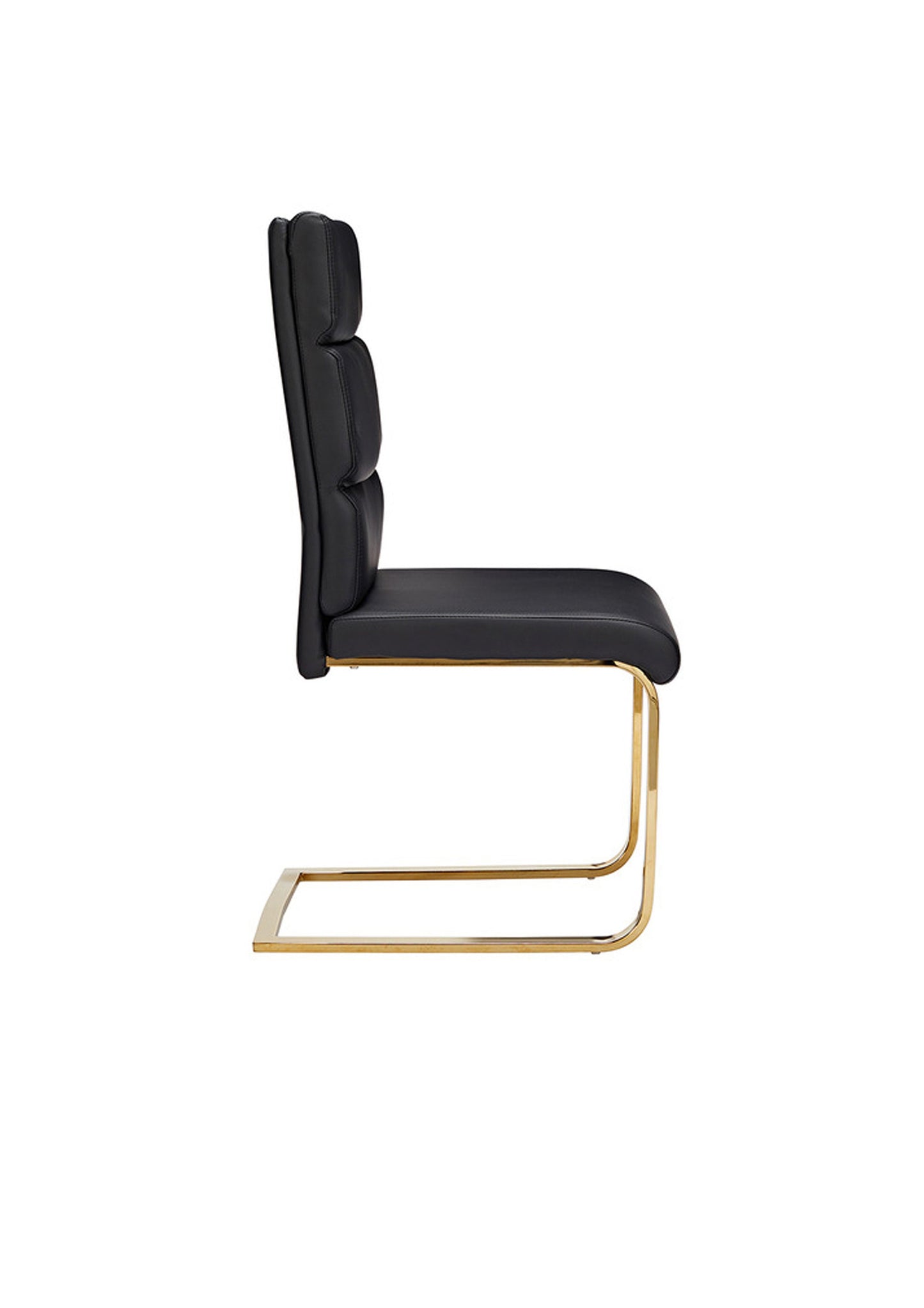 NEW Luxury Stylish Dining / Office chair in Faux Leather White or Black with Gold base - Pack of 2