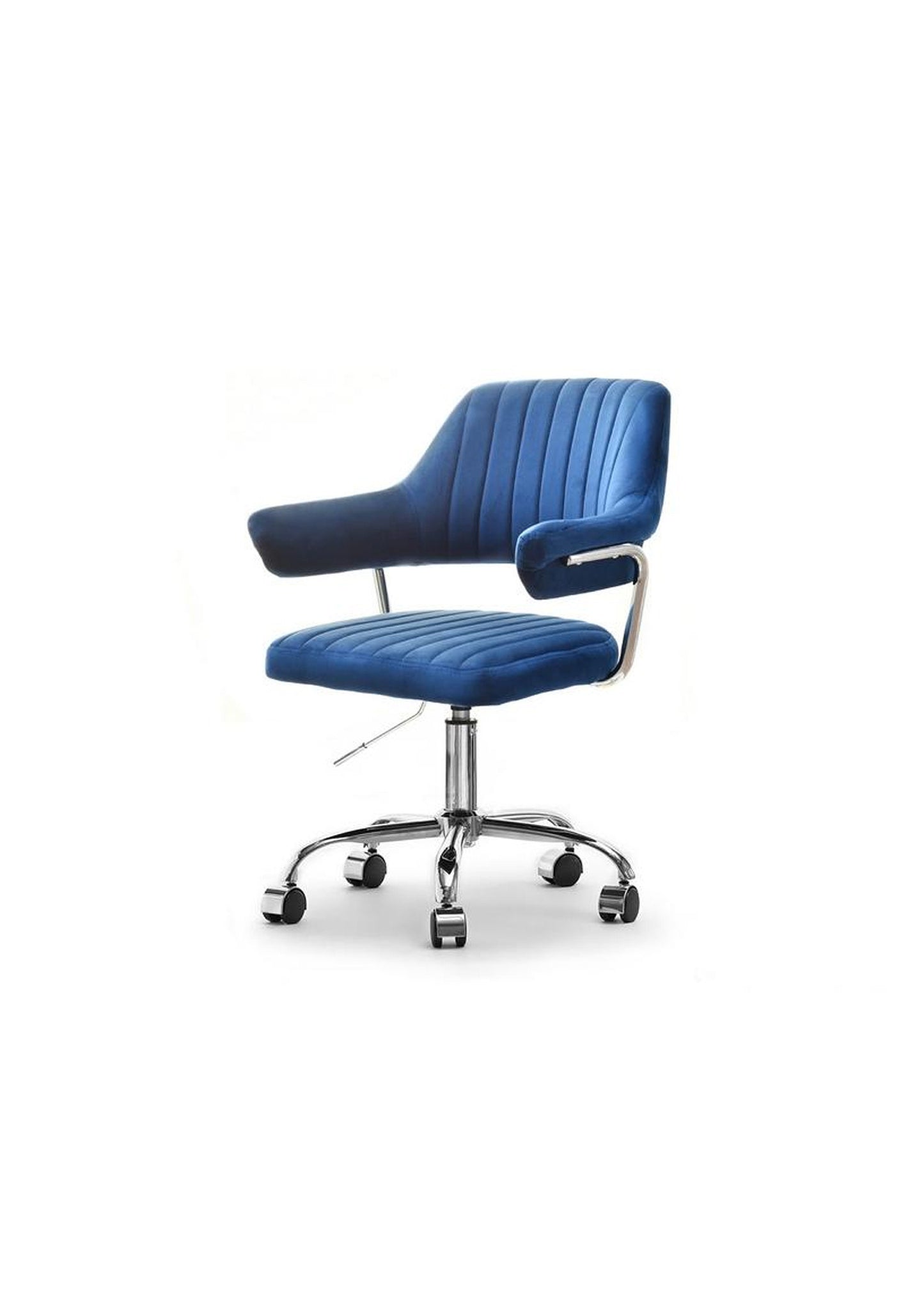 NEW RETRO Adjustable Swivel office desk chair in Velvet Silver Base Blue Grey Green Pink Black