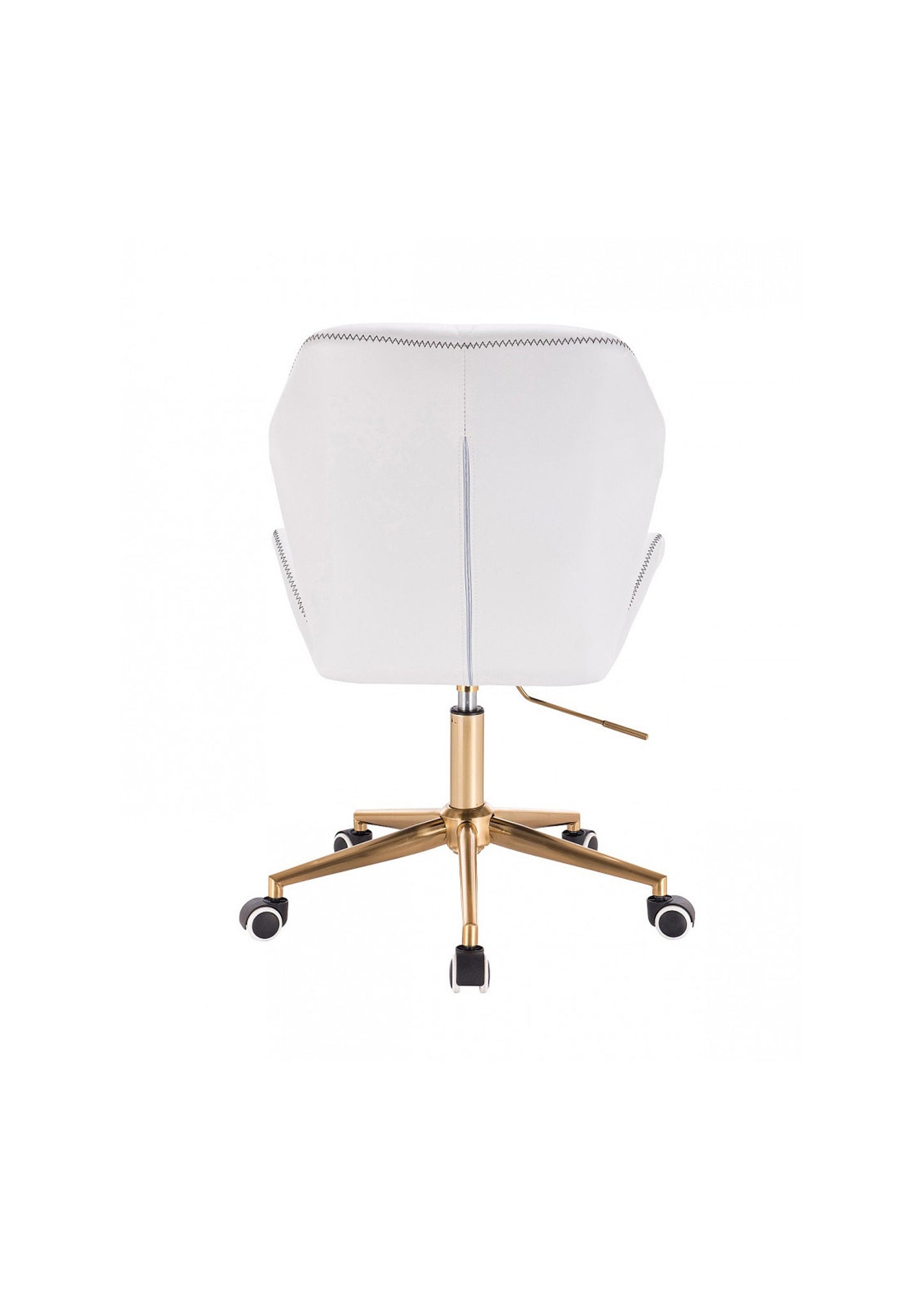 NEW Beautiful & stylish Faux Leather Designer adjustable swivel office/desk chair with gold base White ZigZag