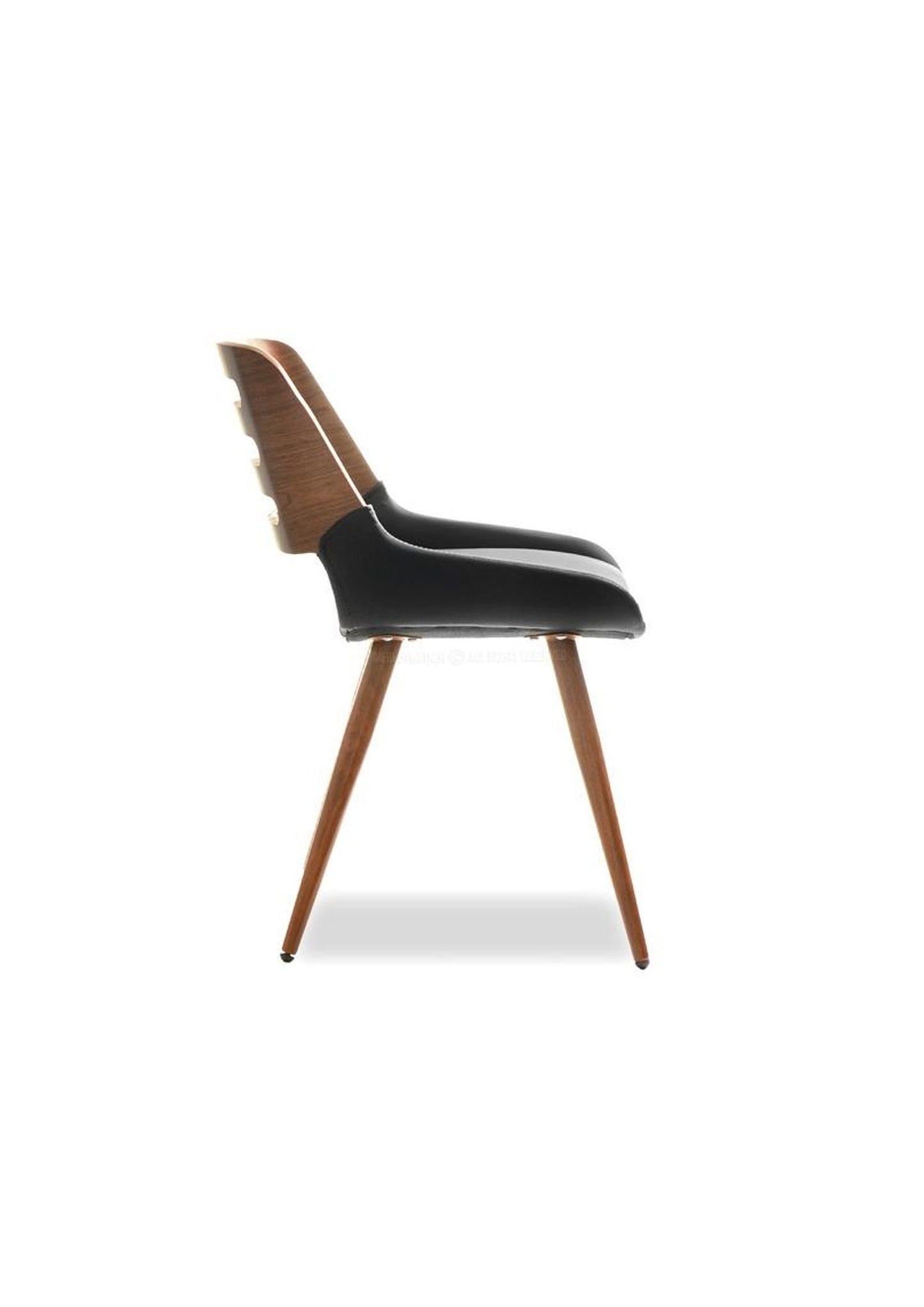 Designer chair Retro Chair Scandi Office Desk or Dining Chair in Faux Leather and Walnut Pre Order for mid February