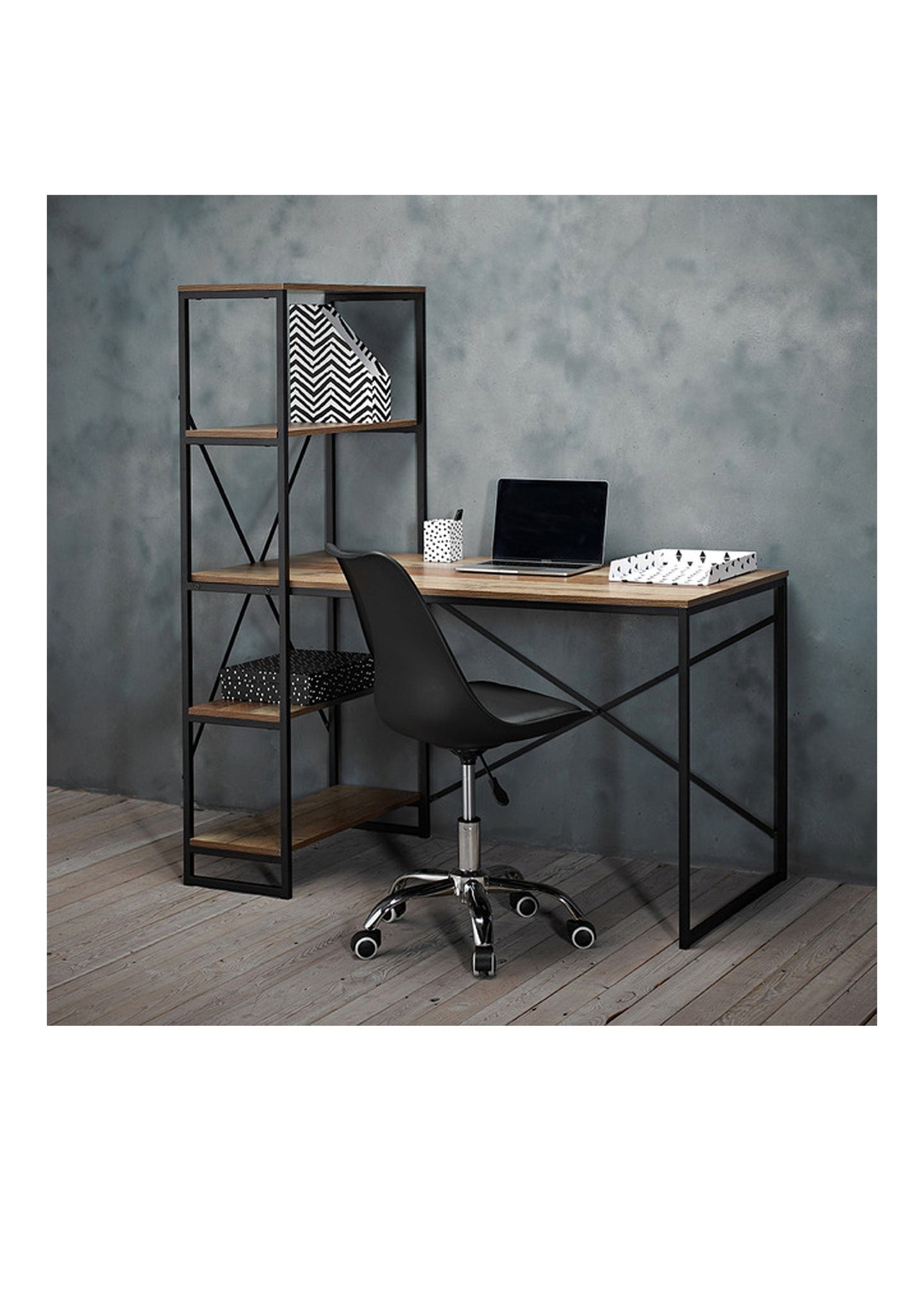 Industrial Workstation Desk and Storage Office Desk Home Desk with Storage