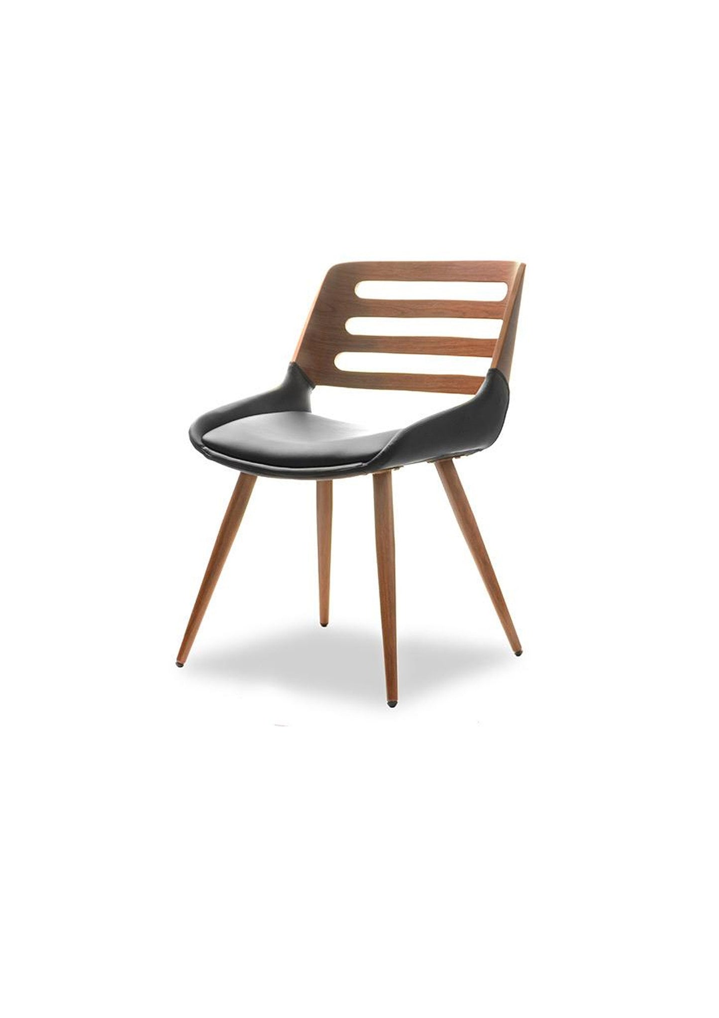 Designer chair Retro Chair Scandi Office Desk or Dining Chair in Faux Leather and Walnut Pre Order for mid February