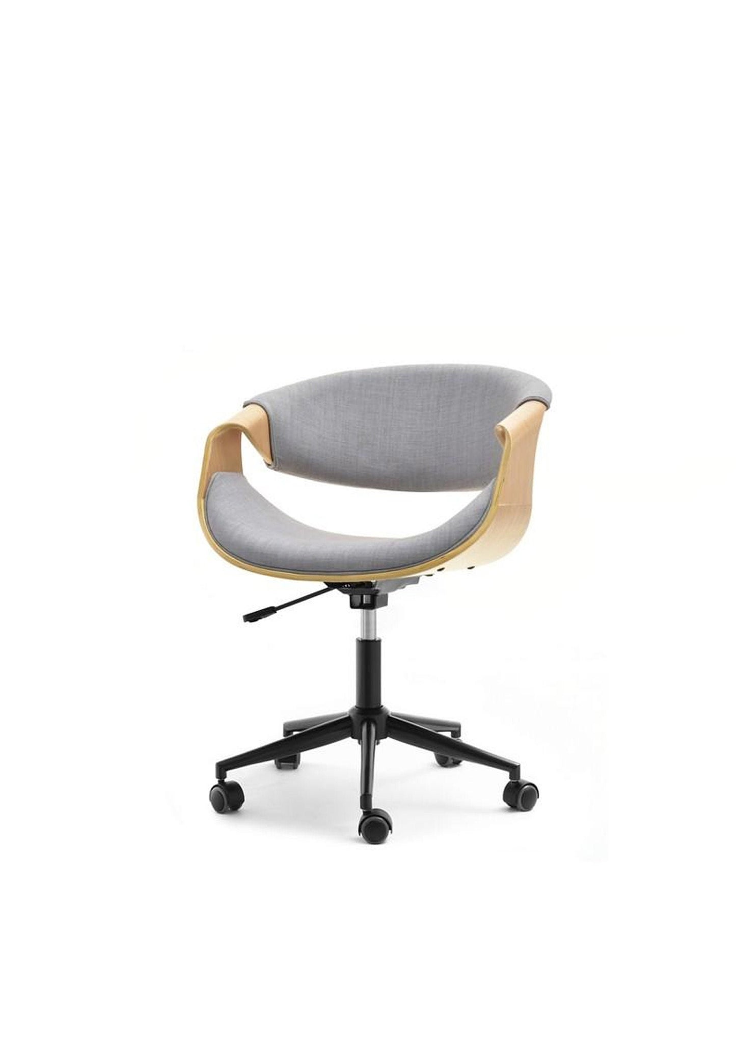 NEW RETRO Style Adjustable Swivel office desk chair grey and pine wood BLACK Base