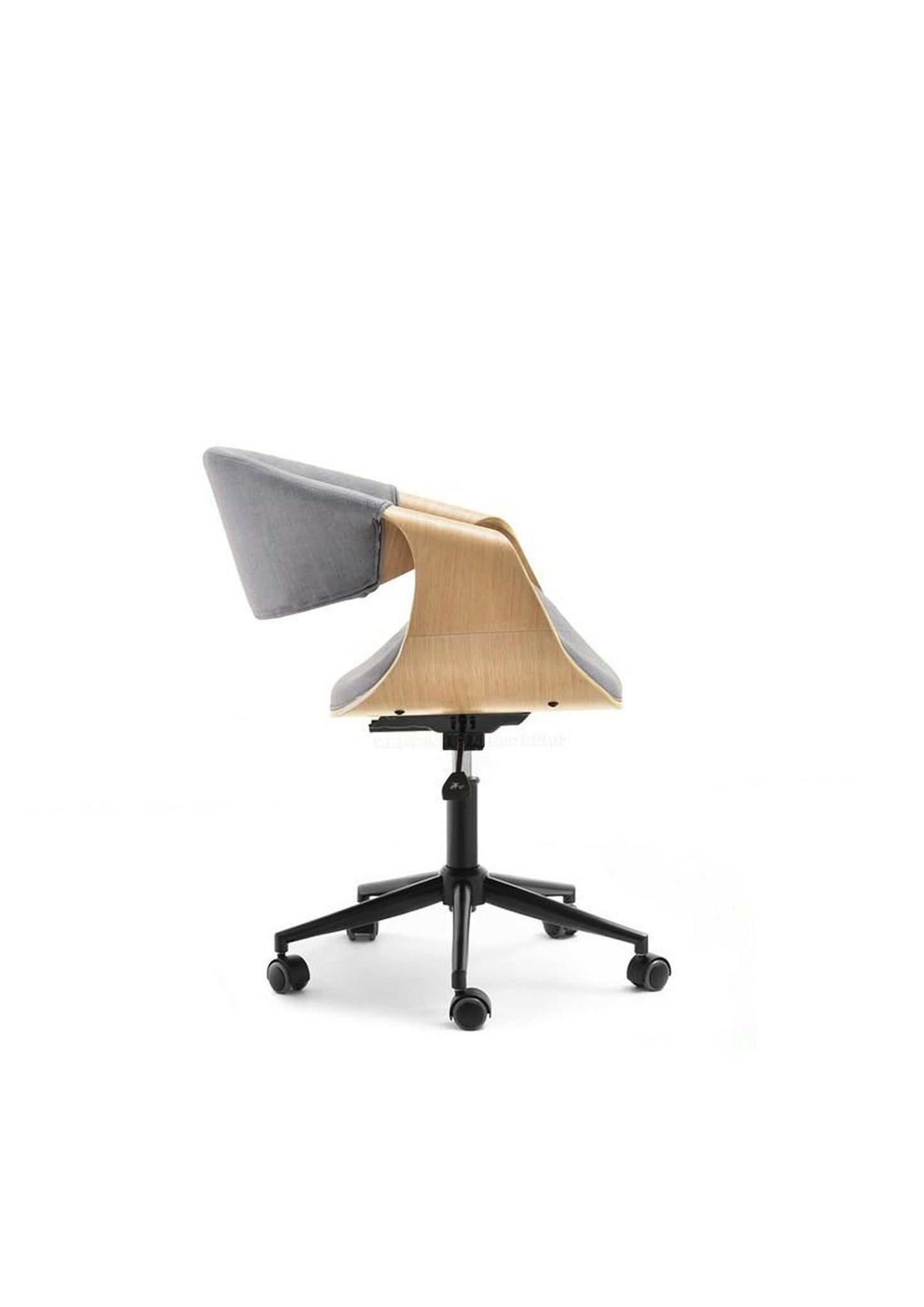 NEW RETRO Style Adjustable Swivel office desk chair grey and pine wood BLACK Base