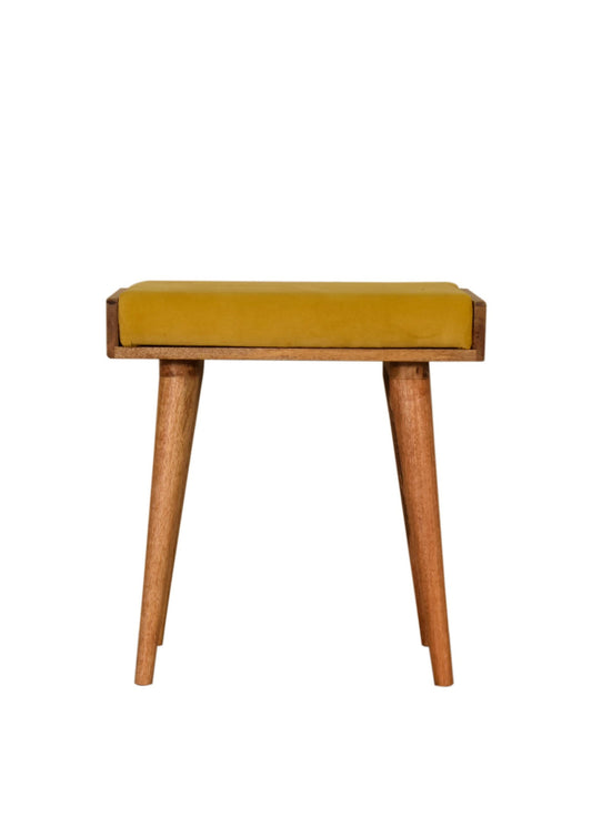 Handgefertigter Fußhocker im Tablettstil aus Massivholz im Mid-Century-/Retro-Stil, VORBESTELLUNG für März