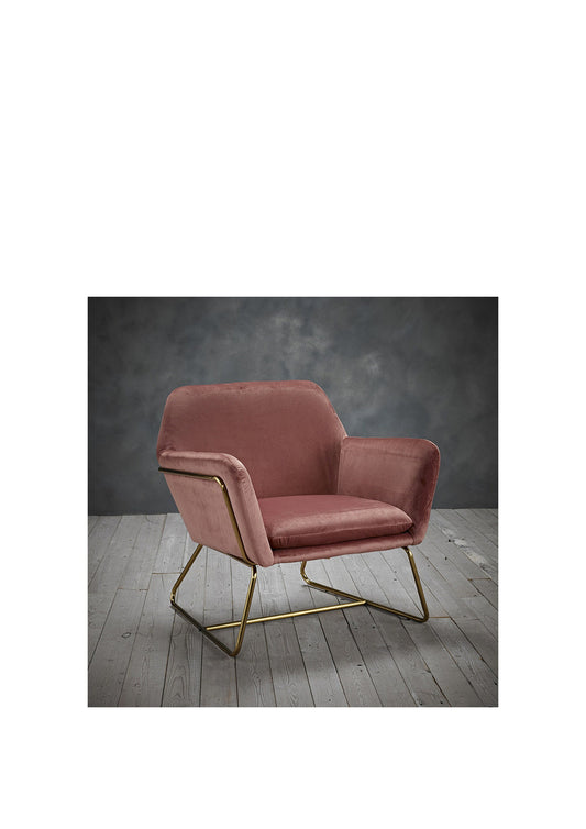 Sessel im Vintage-Stil mit rosa und goldenem Rahmen