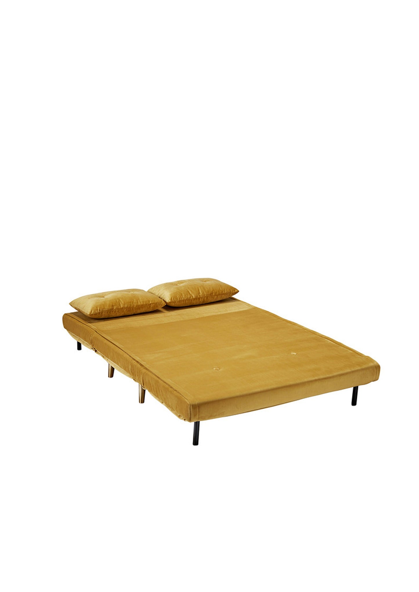 PRE ORDER for JUNE - Mustard Yellow Plush Velvet Sofa Bed