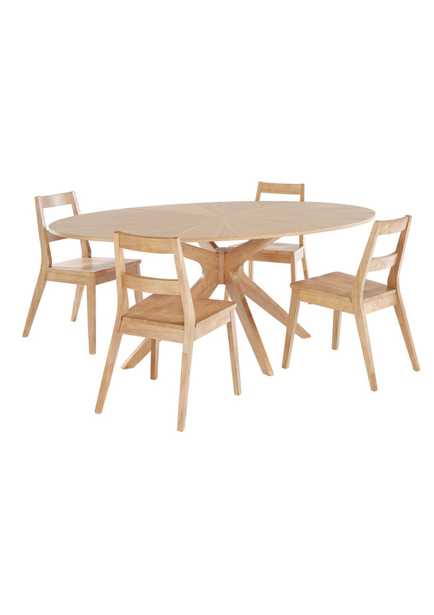 Scandinavian Style Pair of Solid Wood Dining Chairs