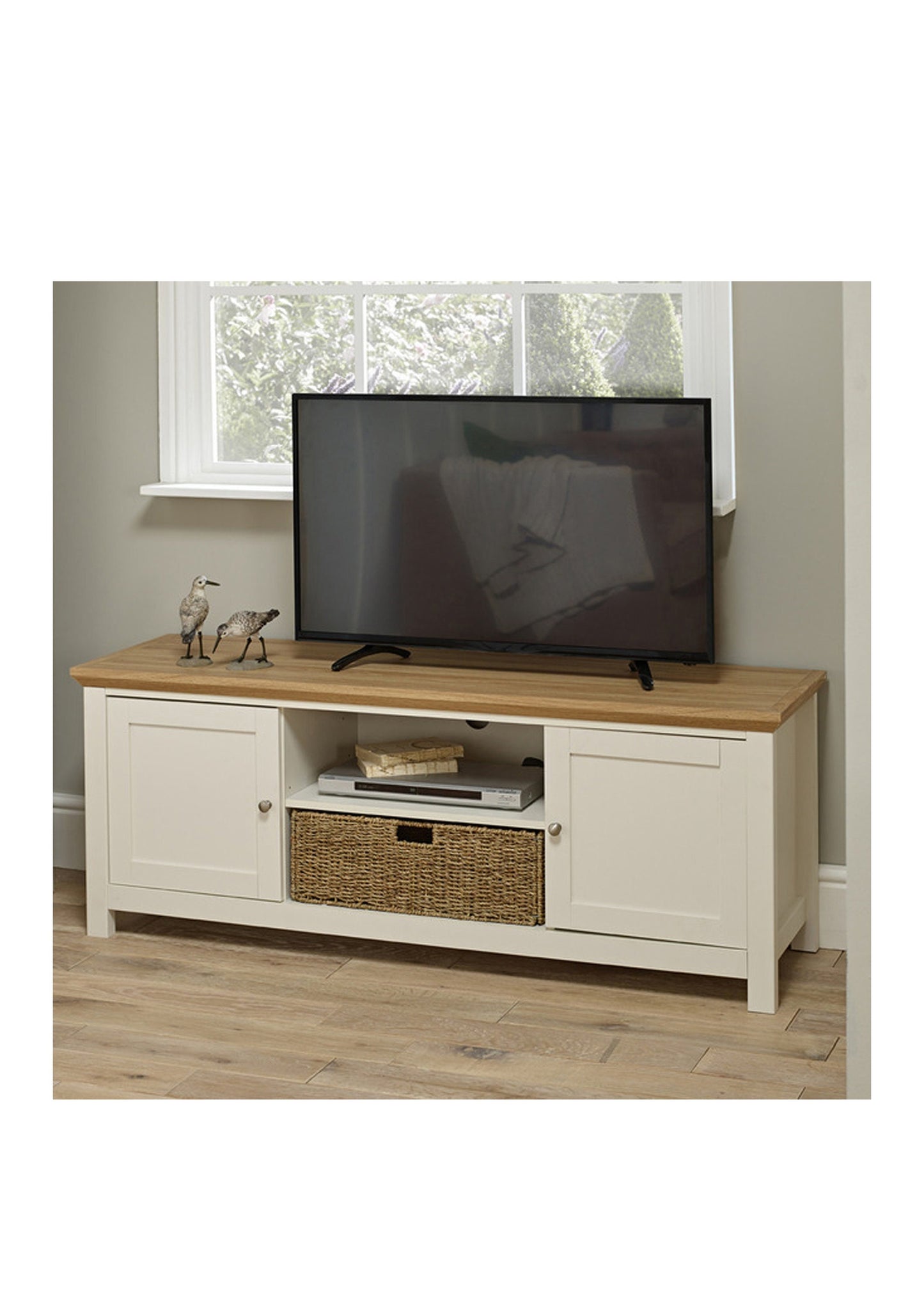 Traditional Oak Effect Media TV Unit Grey or Cream