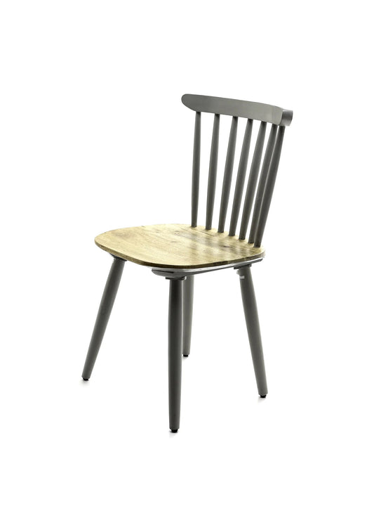 Mango Wood Scandi Grey Dining Chair