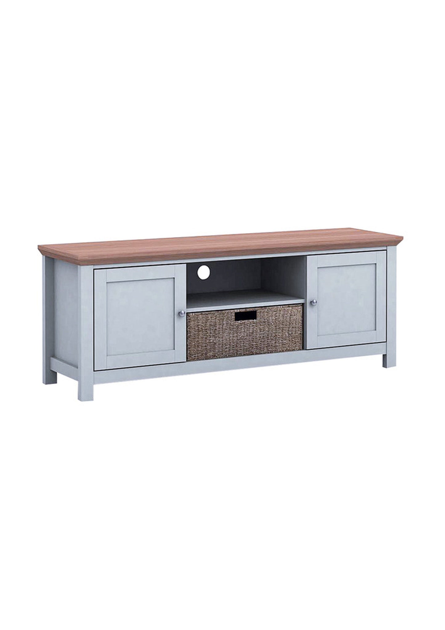 Traditional Oak Effect Media TV Unit Grey or Cream