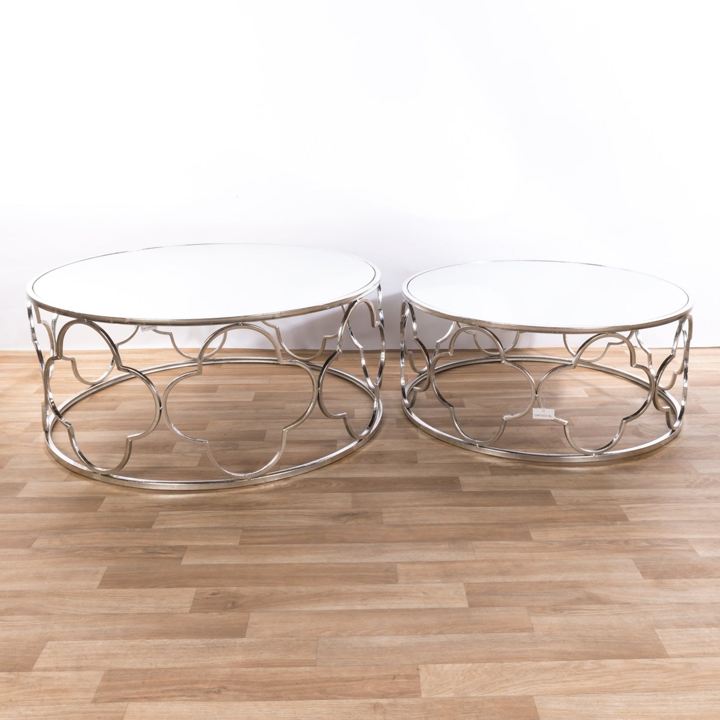 Silver Gilt Leaf Parisienne Metal Nests of Tables