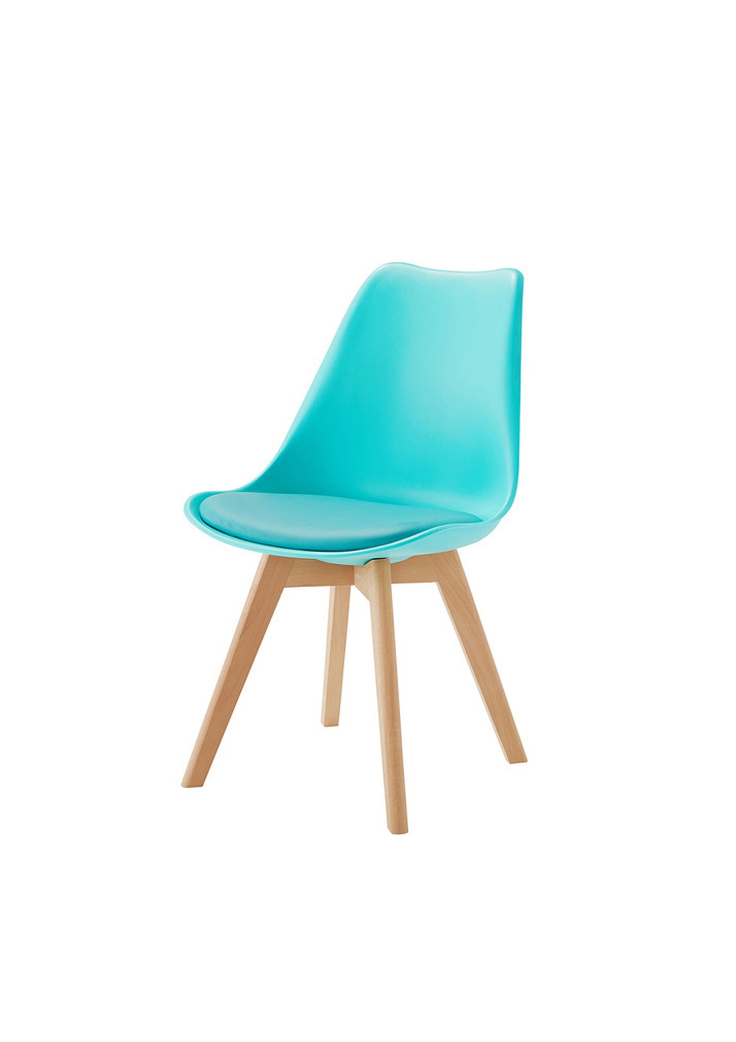 Stylish padded seat PAIR of dining chairs available in Pink, Blue, Aqua and Putty