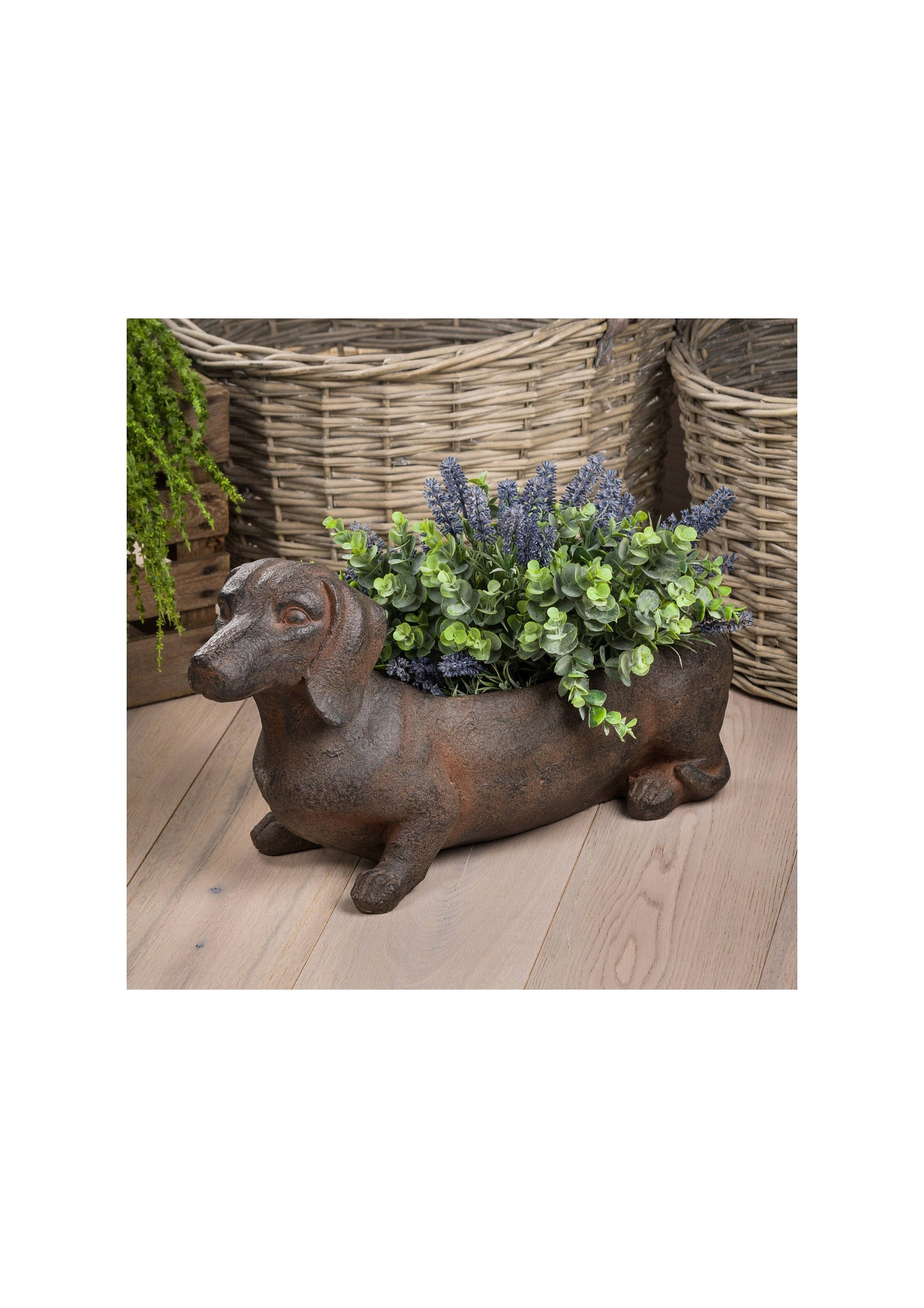 Dachshund Sausage Dog Quirky Rustic Planter