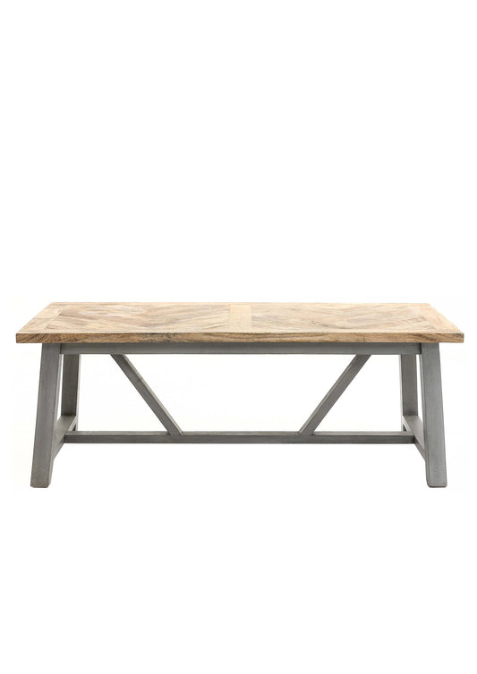 Herringbone Top Solid Wood Scandi Dining Bench