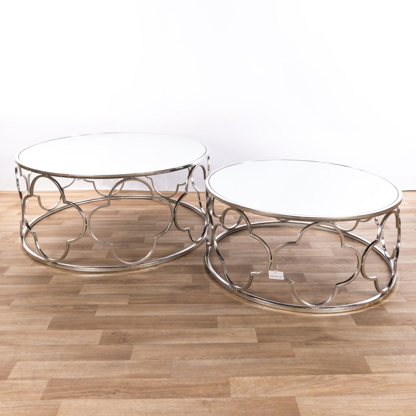 Silver Gilt Leaf Parisienne Metal Nests of Tables