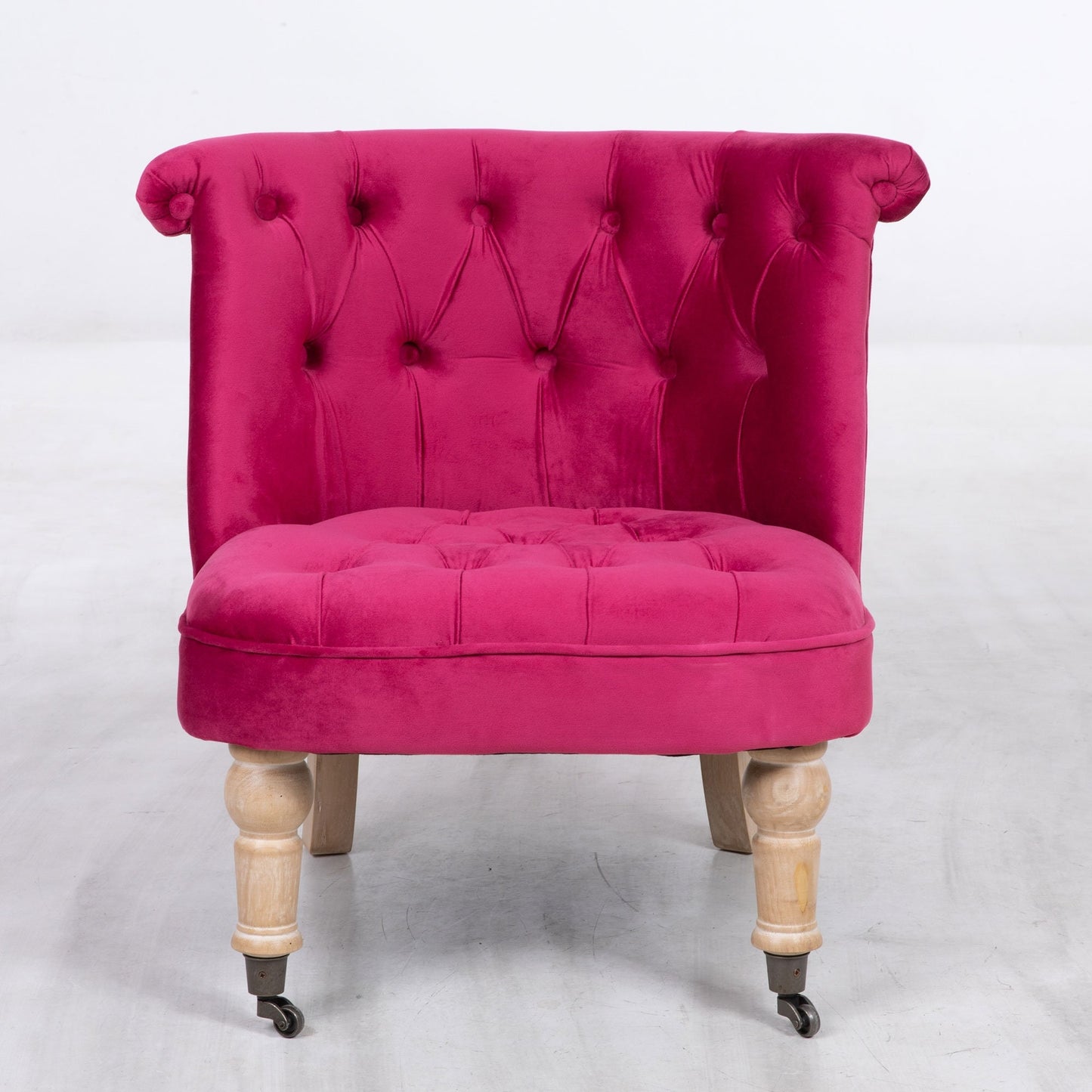 Raspberry Pink Cocktail Chair With Oak Legs