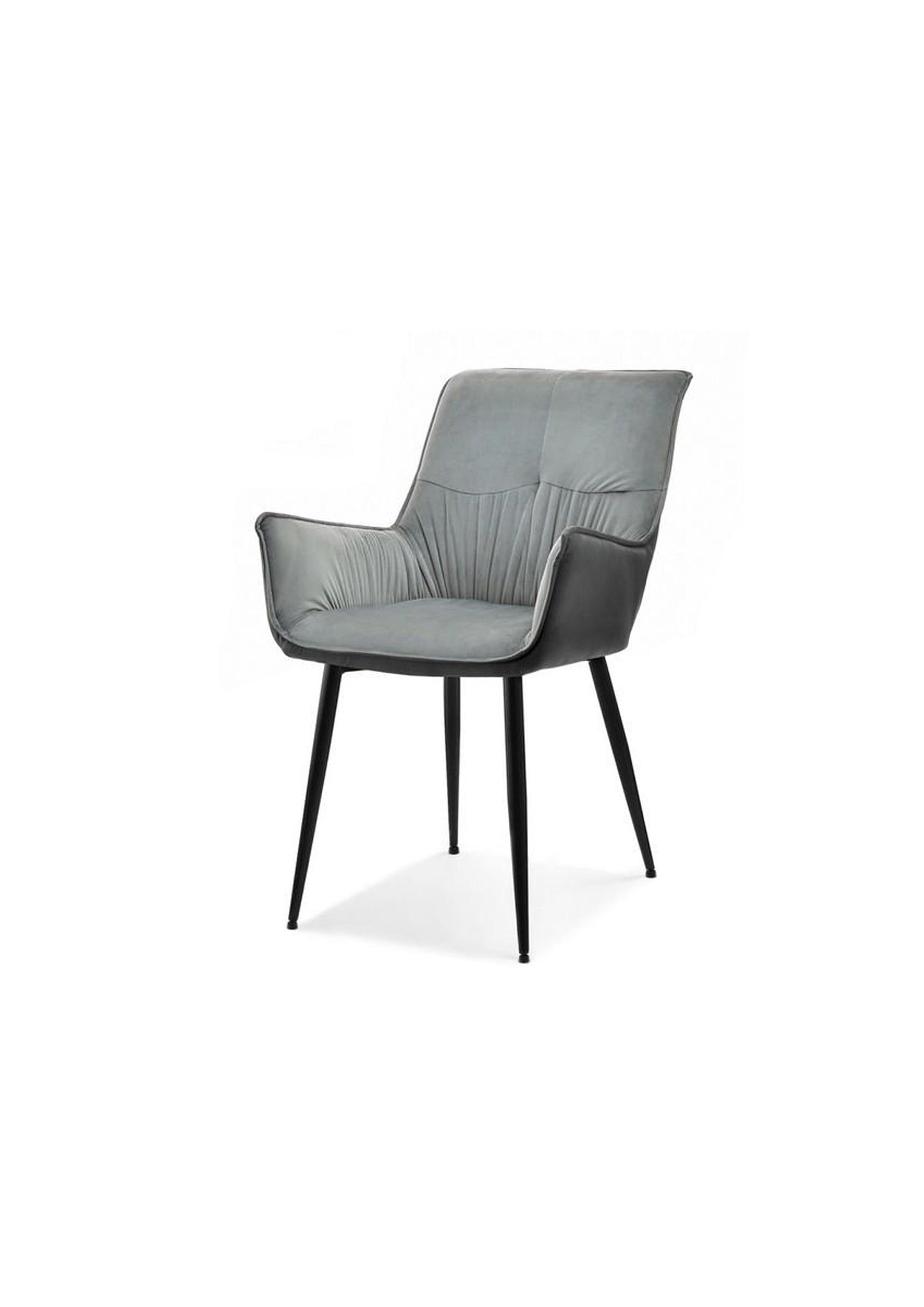 Stylish Grey Velvet and Faux Leather Dining Chair