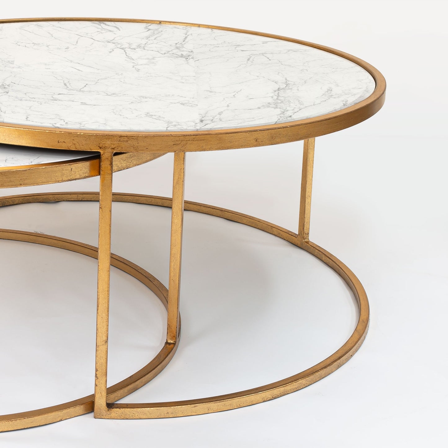 Gold Gilt Marble Top Nest of Tables