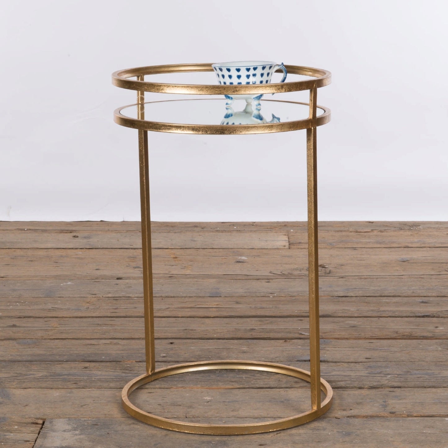 Gold Gilt Leaf Metal Nest of Tables