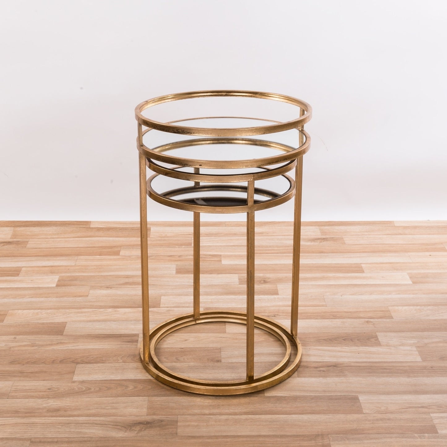 Gold Gilt Leaf Metal Nest of Tables