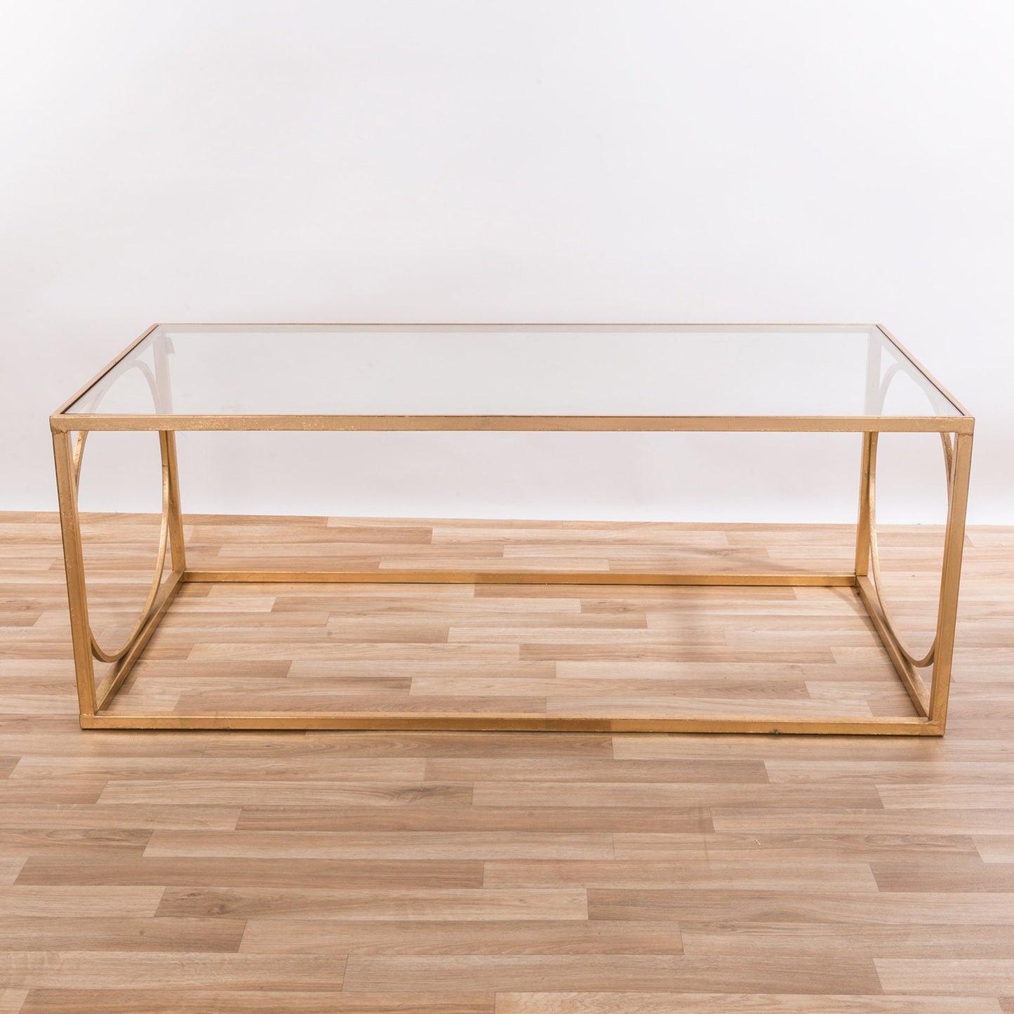 Beautiful Rectangle Metal Coffee Table - Gold Gilt Leaf