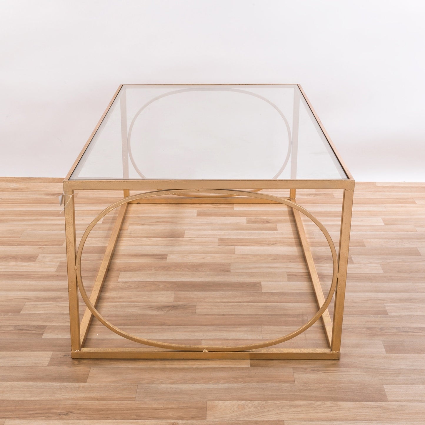 Beautiful Rectangle Metal Coffee Table - Gold Gilt Leaf