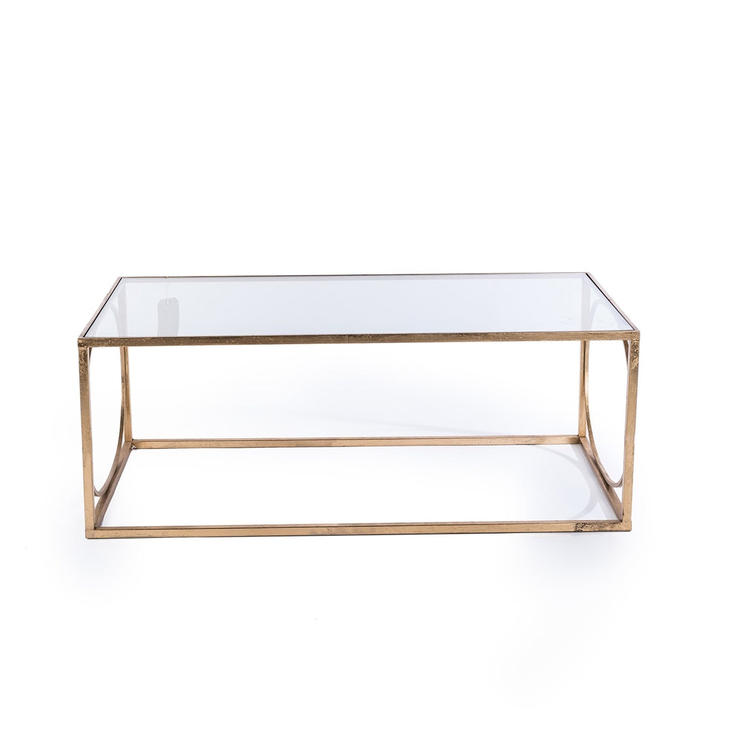 Beautiful Rectangle Metal Coffee Table - Gold Gilt Leaf