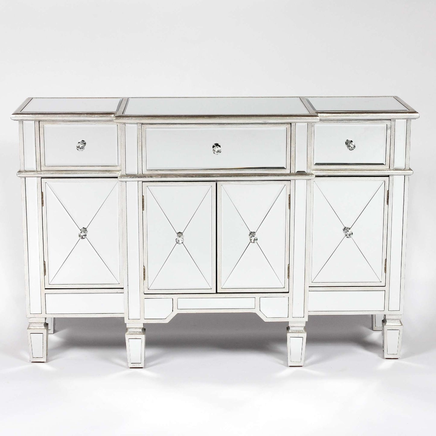 Mirrored Silver Side Cabinet Sideboard