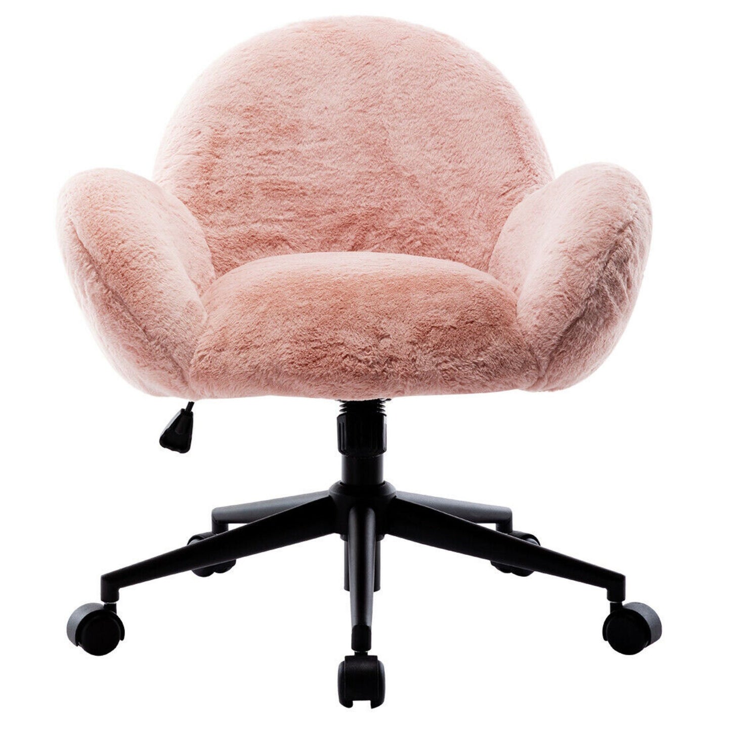 Lucia Faux Fur Swivel Desk Study Home Office Computer Chair Armchair - White or Pink
