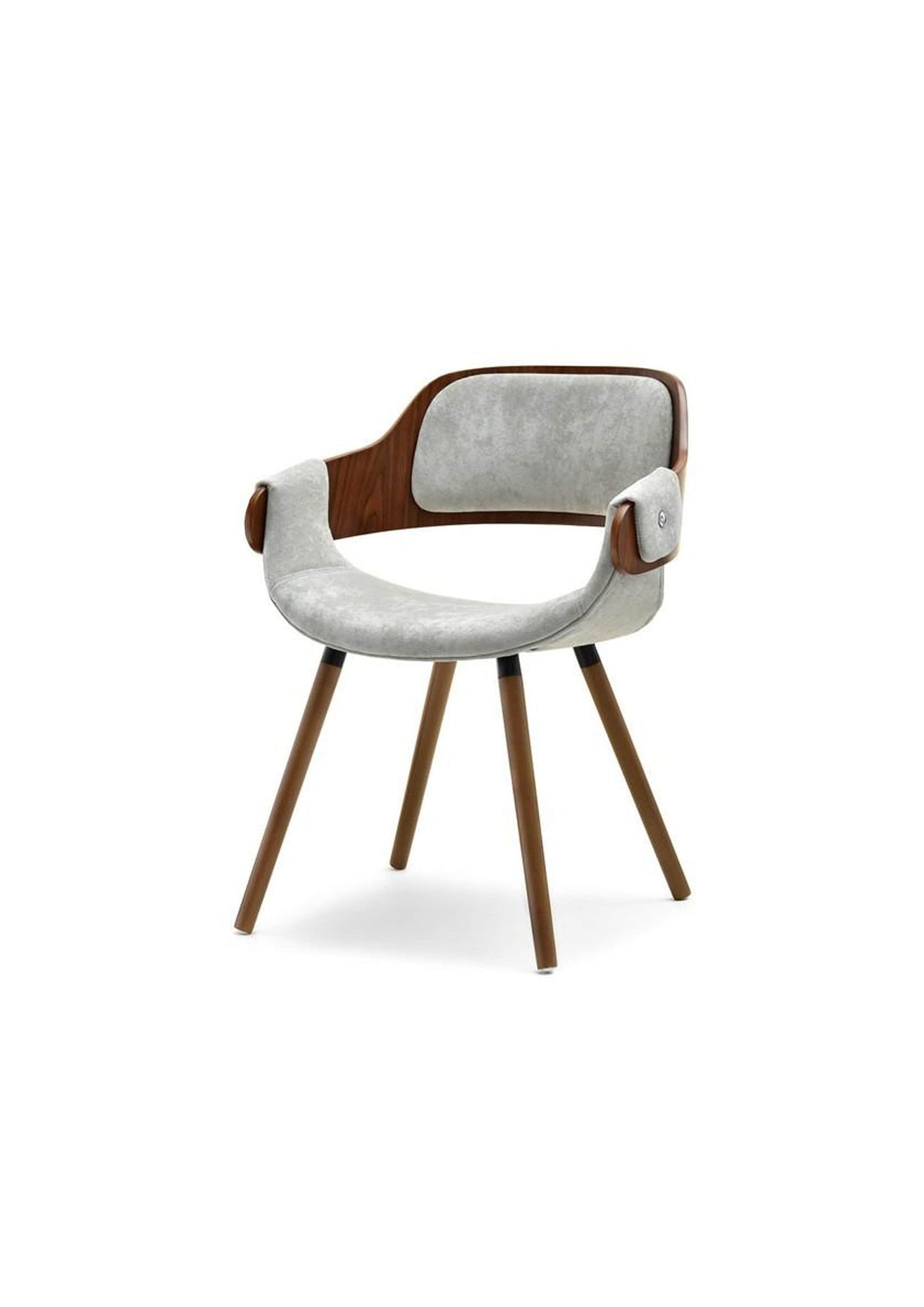 NEW Designer RETRO SCANDI Style dining/ office / desk chair grey or black and walnut wood veneer