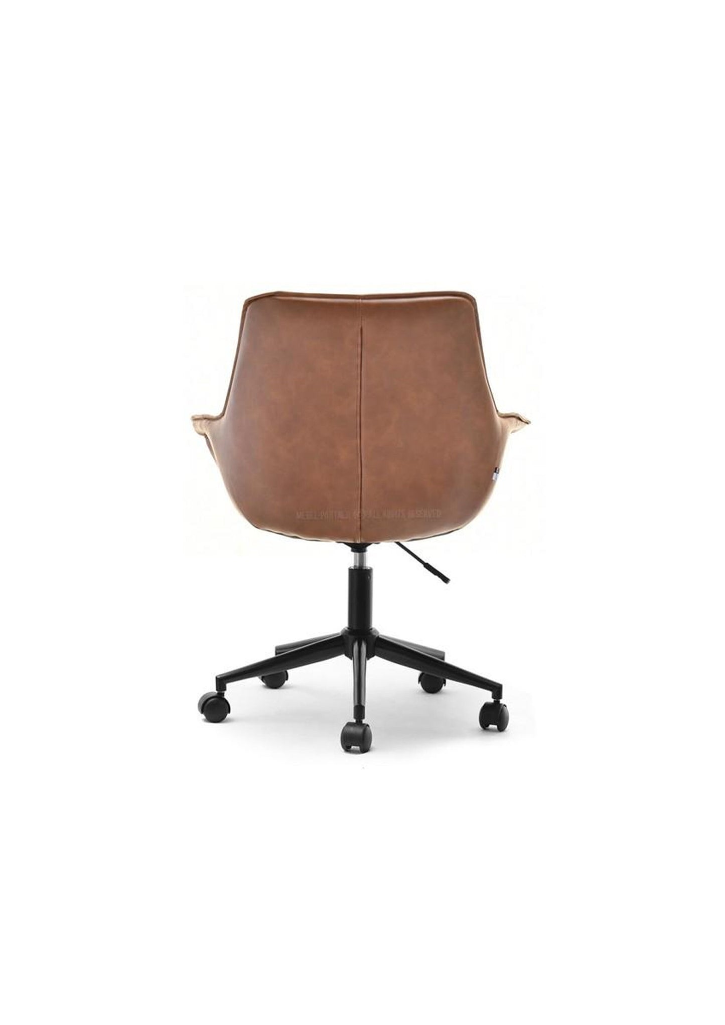 Vintage Retro Style Office Desk Executive Chair in brown faux leather