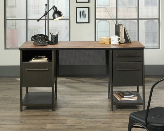 Industrial Style Loft apartment style desk in a black finish with Oak accent