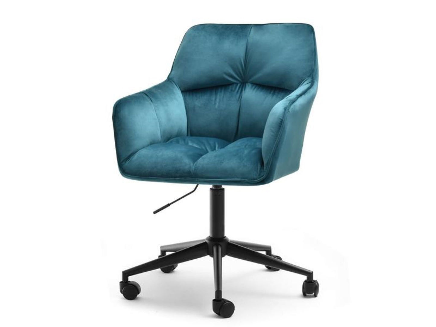 Designer velvet adjustable armchair office/desk chair with black swivel base Many Colours