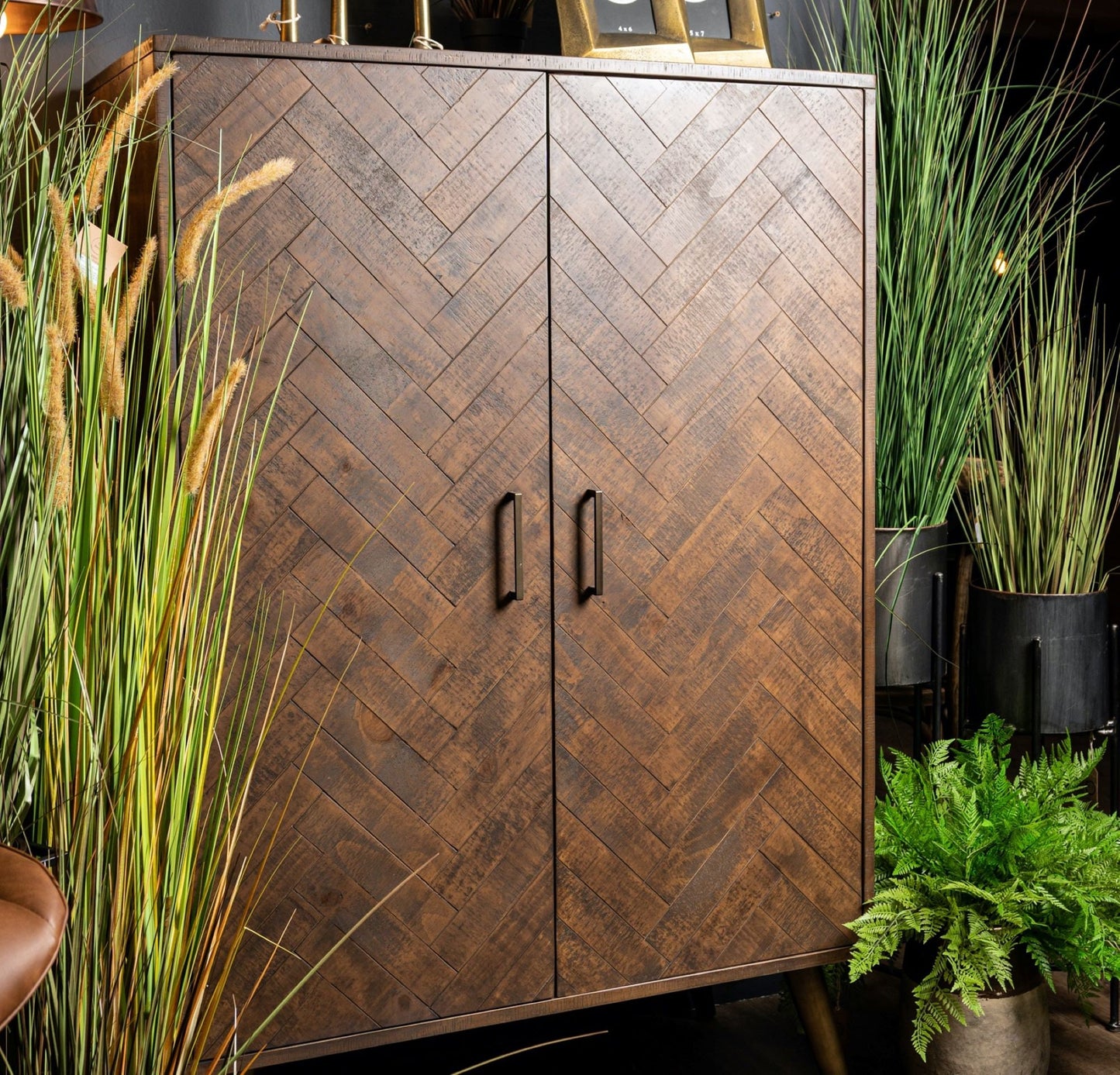 Wooden Drinks Cabinet With Gold Legs