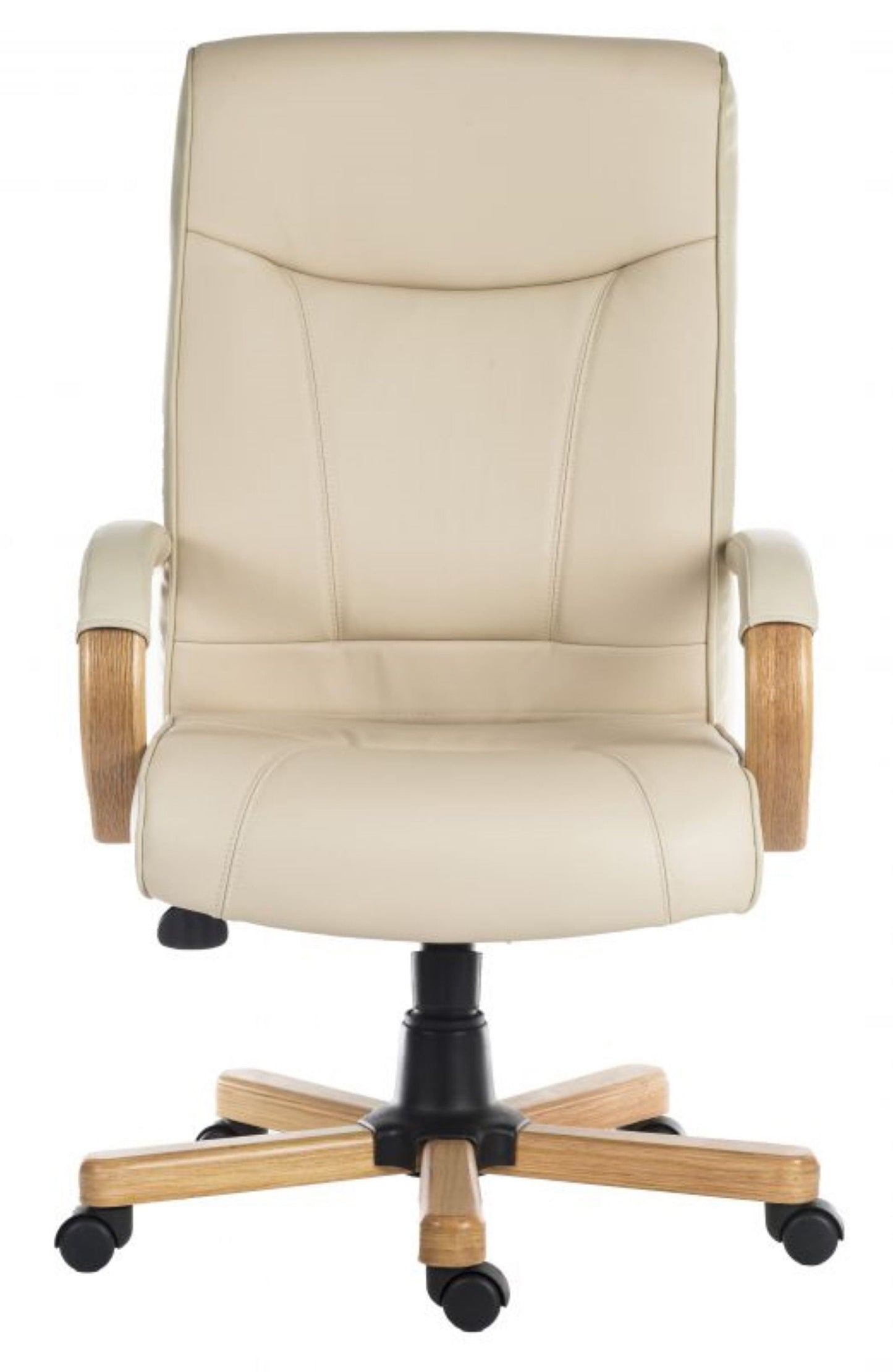 Luxury cream bonded leather faced executive armchair