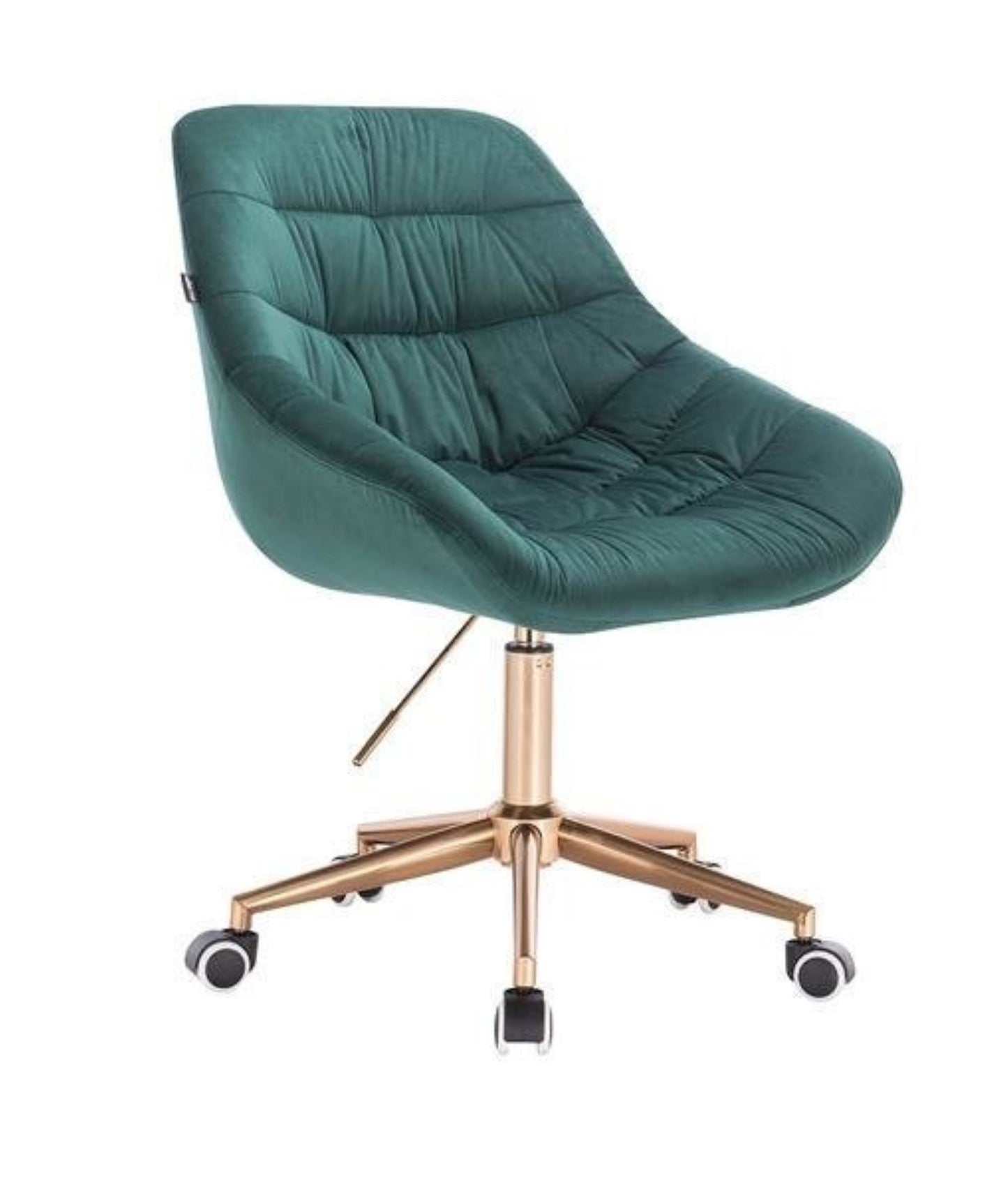 Designer velvet adjustable office/desk chair with gold swivel base in  Green/ Lilac / Pink