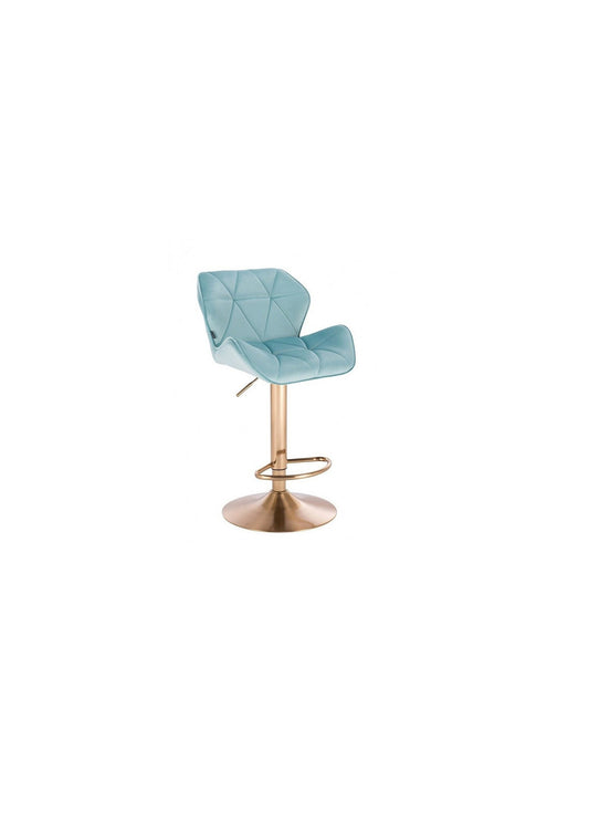 Designer velvet adjustable barstool with gold base - Many colours