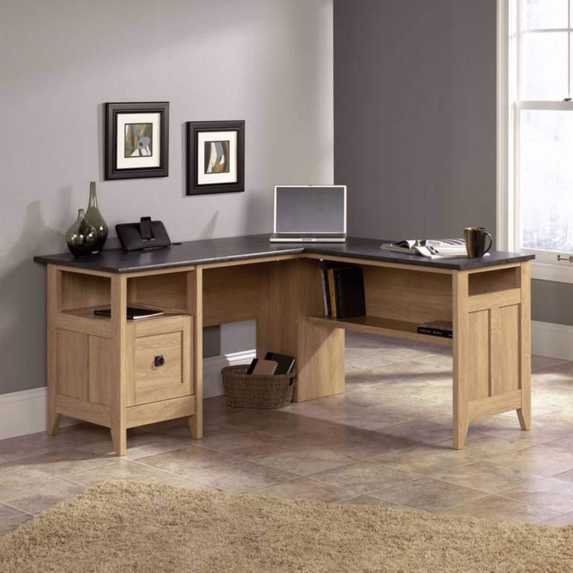 Executive L-Shaped Home Office Desk
