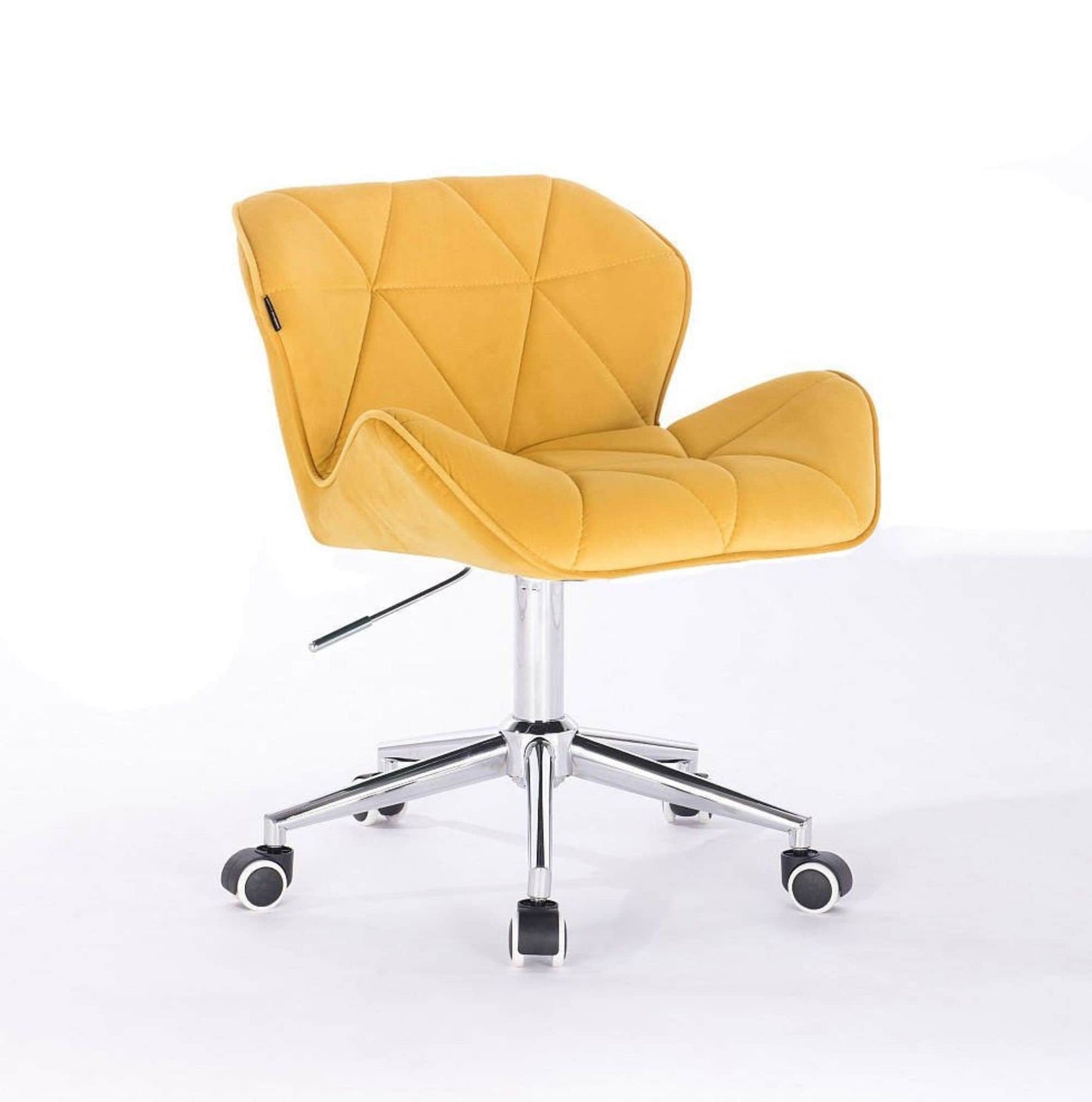 Beautiful & stylish Velour Designer adjustable swivel office/desk chair with gold base - Many colours available