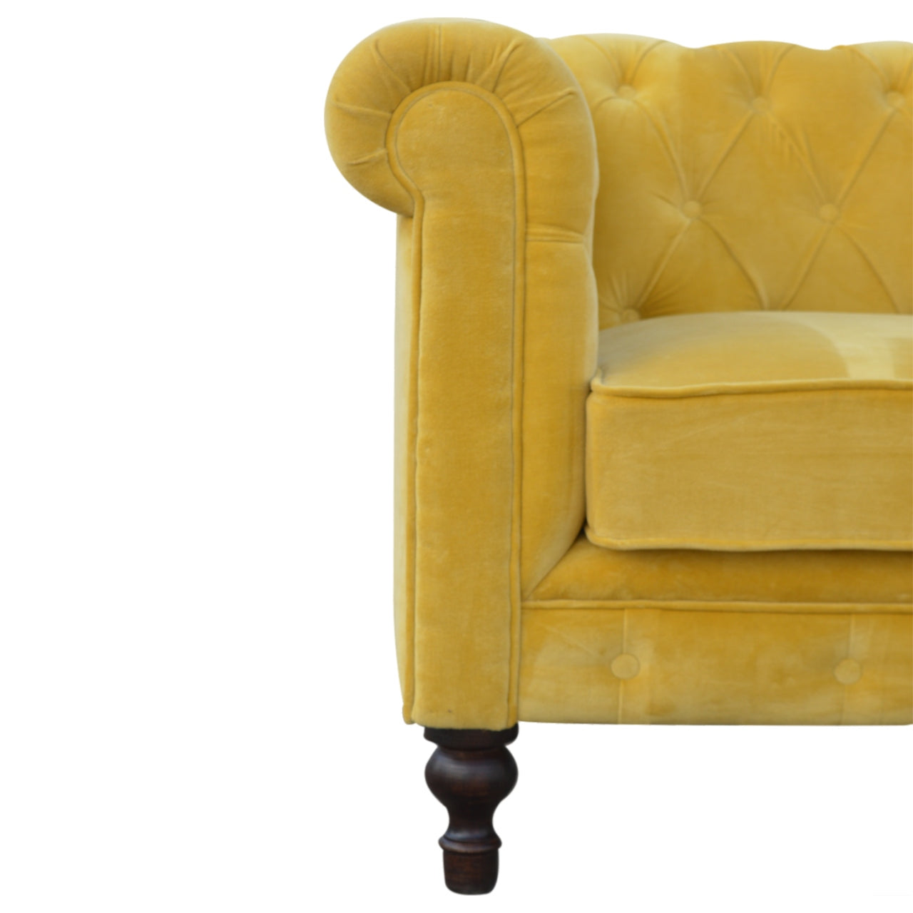 Mustard Yellow Velvet Chesterfield Sofa